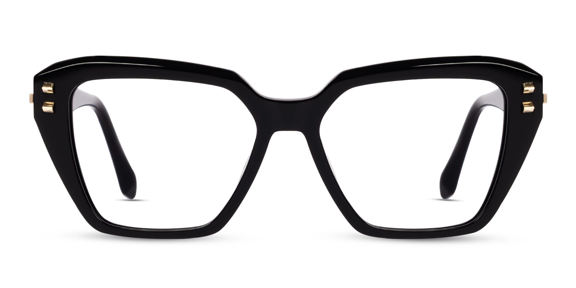 Black Cateye Geometric Fullrim Glasses-1