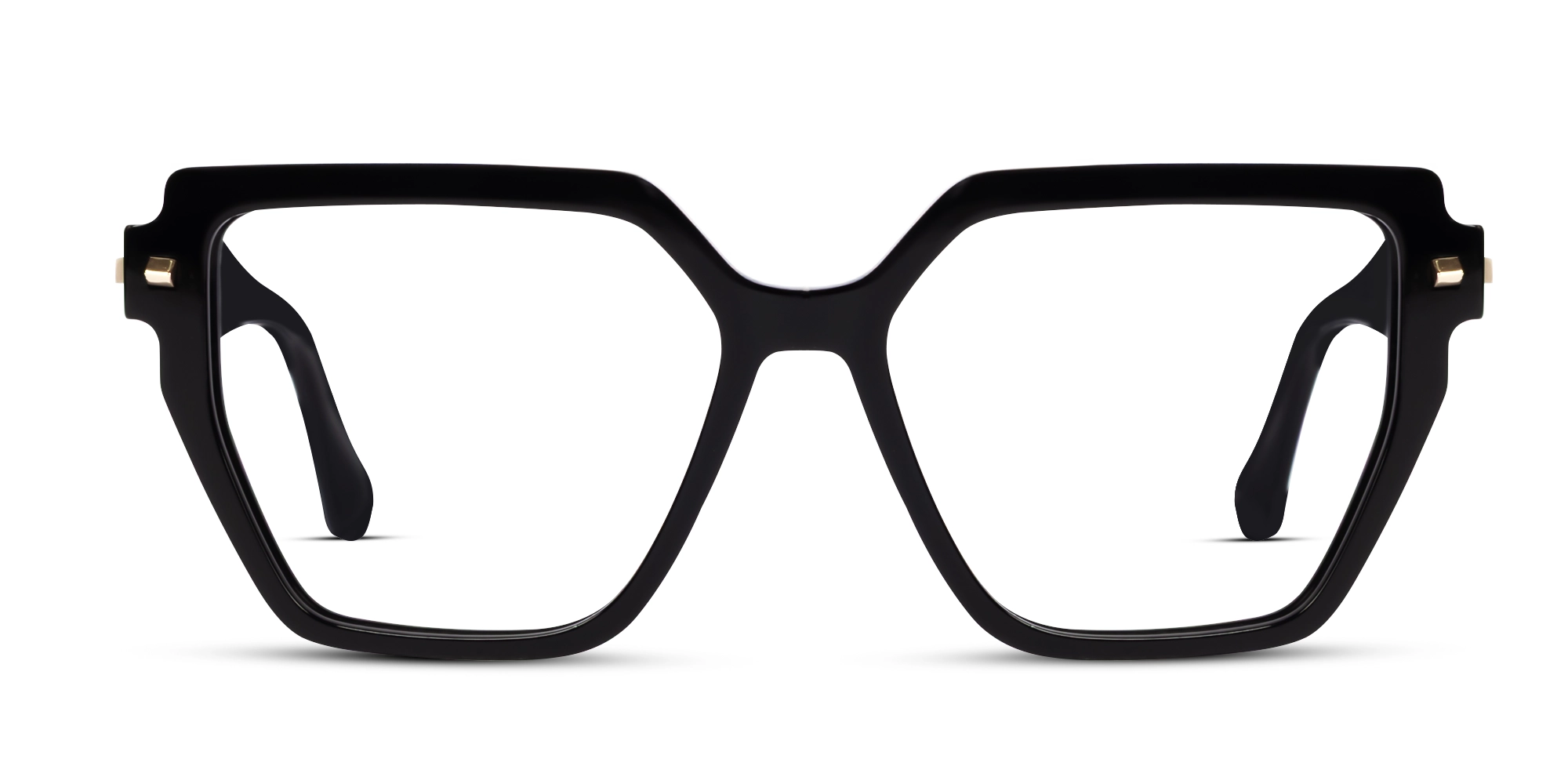 Geometric Black Large Full-rim Glasses-1