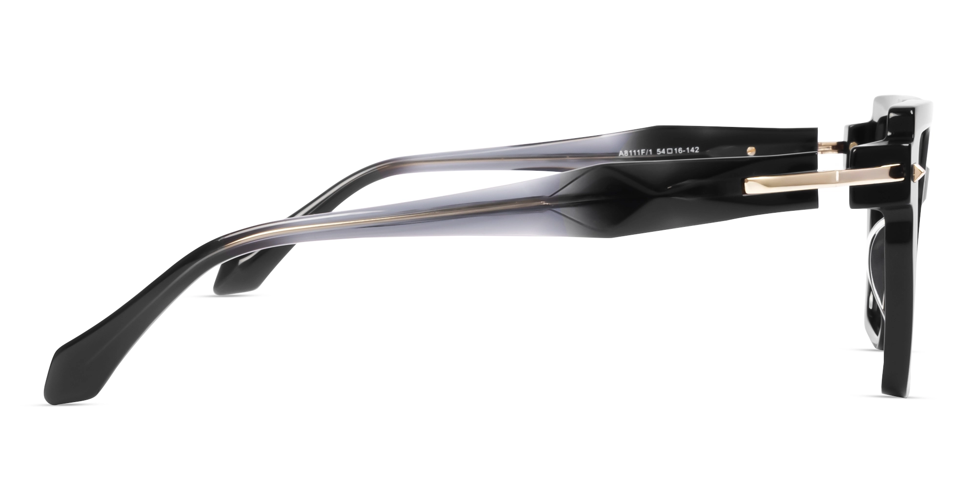 Geometric Black Large Full-rim Glasses-3