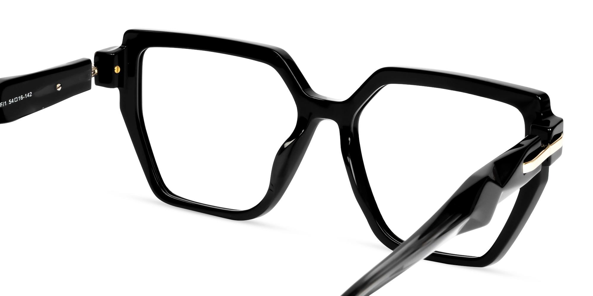 Geometric Black Large Full-rim Glasses-4