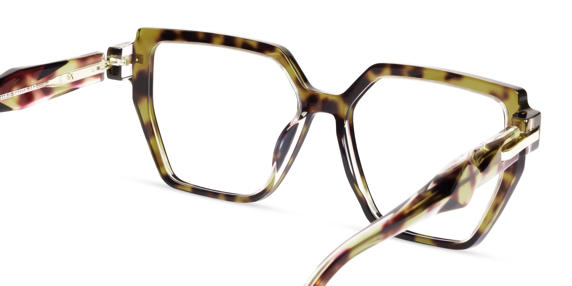 Large Geometric Leopard Prints Acetate Glasses-4