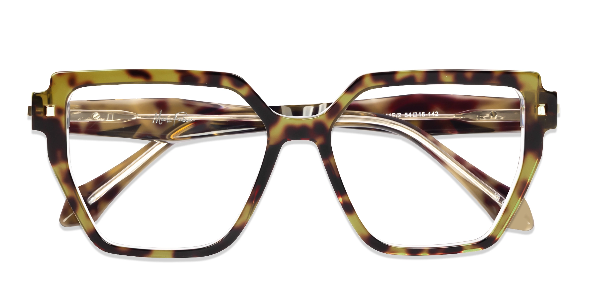 Large Geometric Leopard Prints Acetate Glasses-5