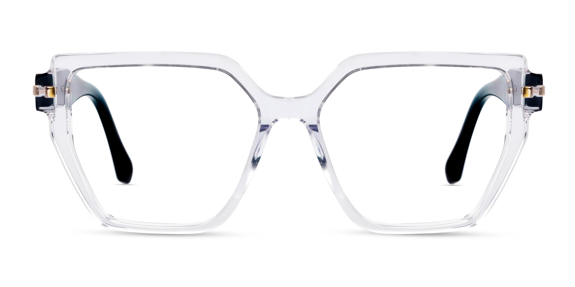 Crystal Clear Geometric Glasses For Women-1
