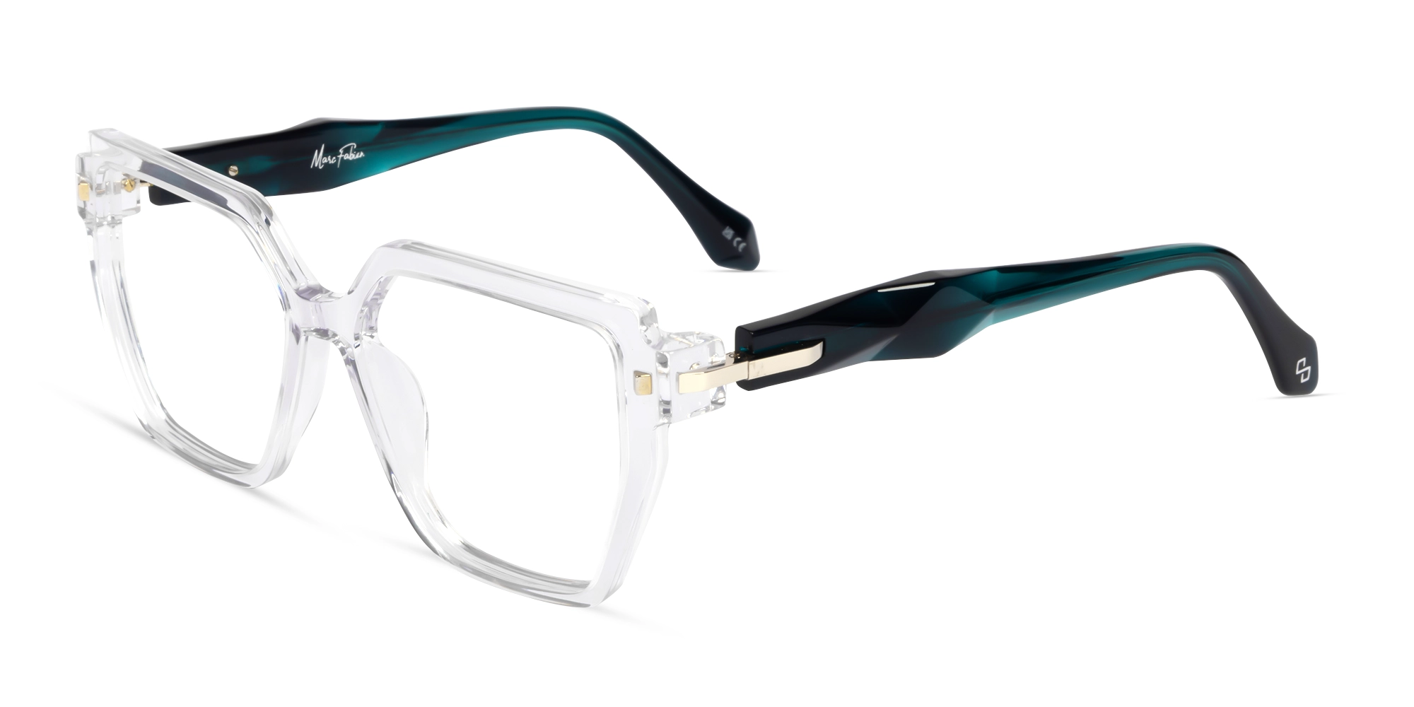 Crystal Clear Geometric Glasses For Women-2