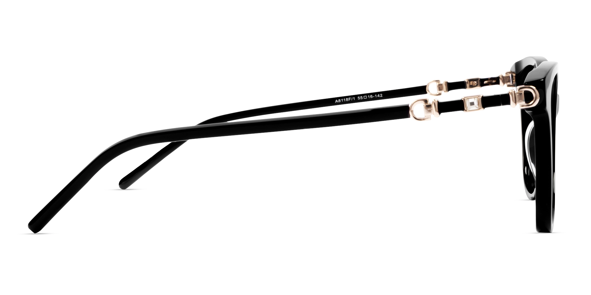 Black Cateye Fullrim Acetate Glasses-3