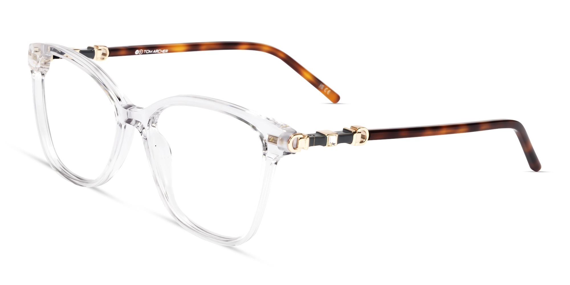 Crystal Clear Cateye Fullrim Acetate Glasses-2