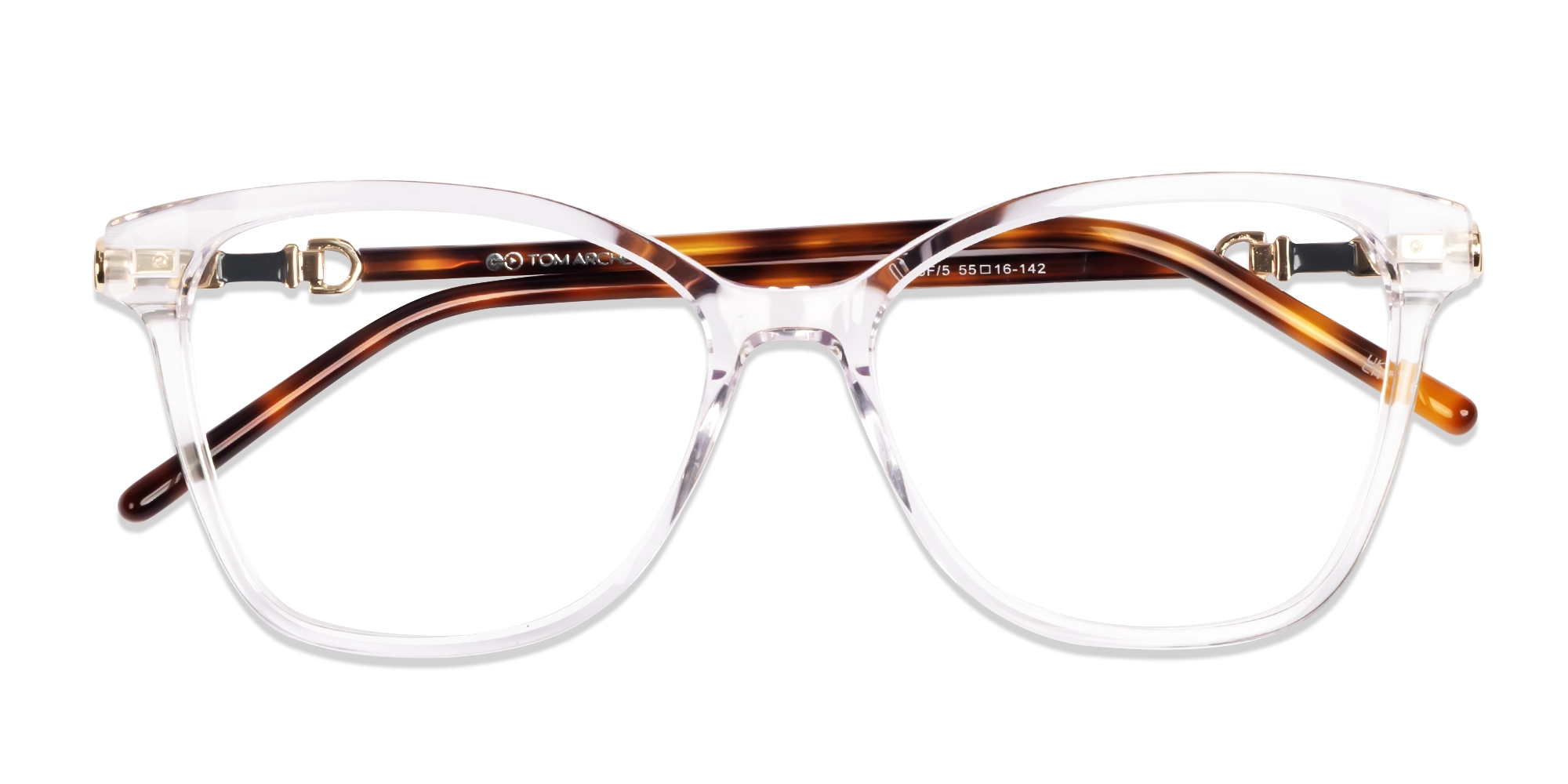 Crystal Clear Cateye Fullrim Acetate Glasses-5
