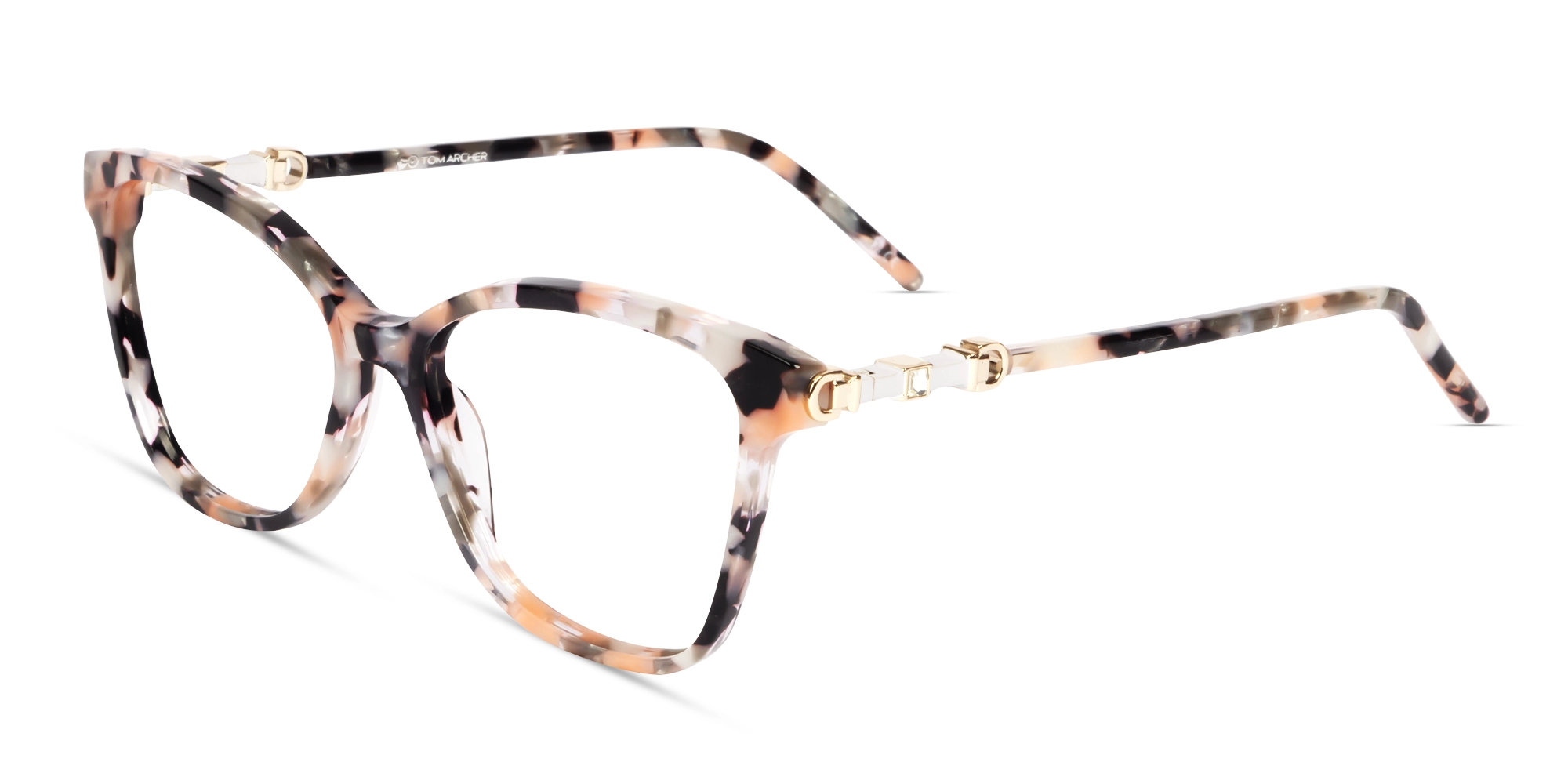 Peach Tarrazzo Cateye Fullrim Acetate Glasses-3
