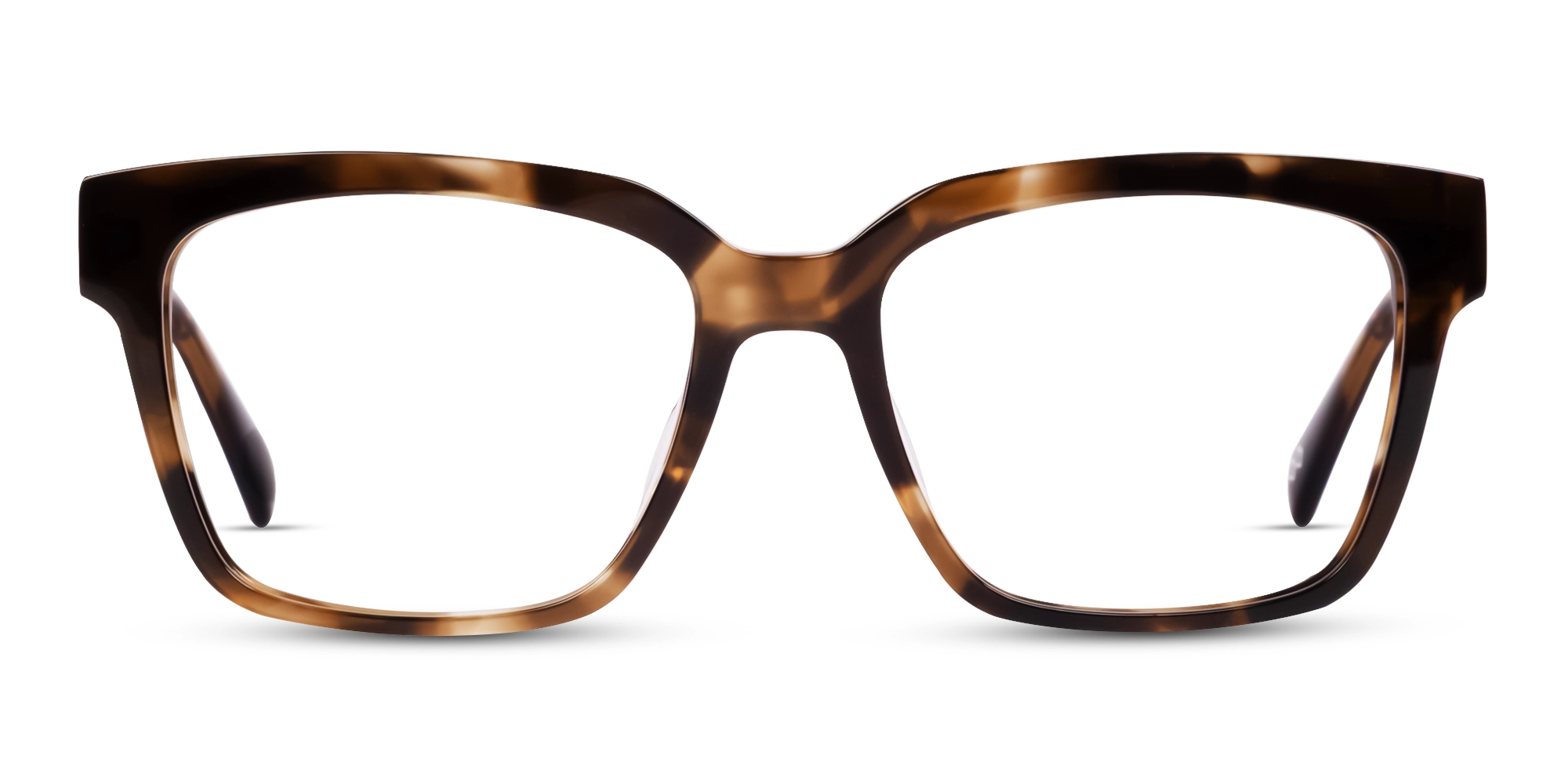 Brown Marble Square Acetate Full-Rim Glasses-1