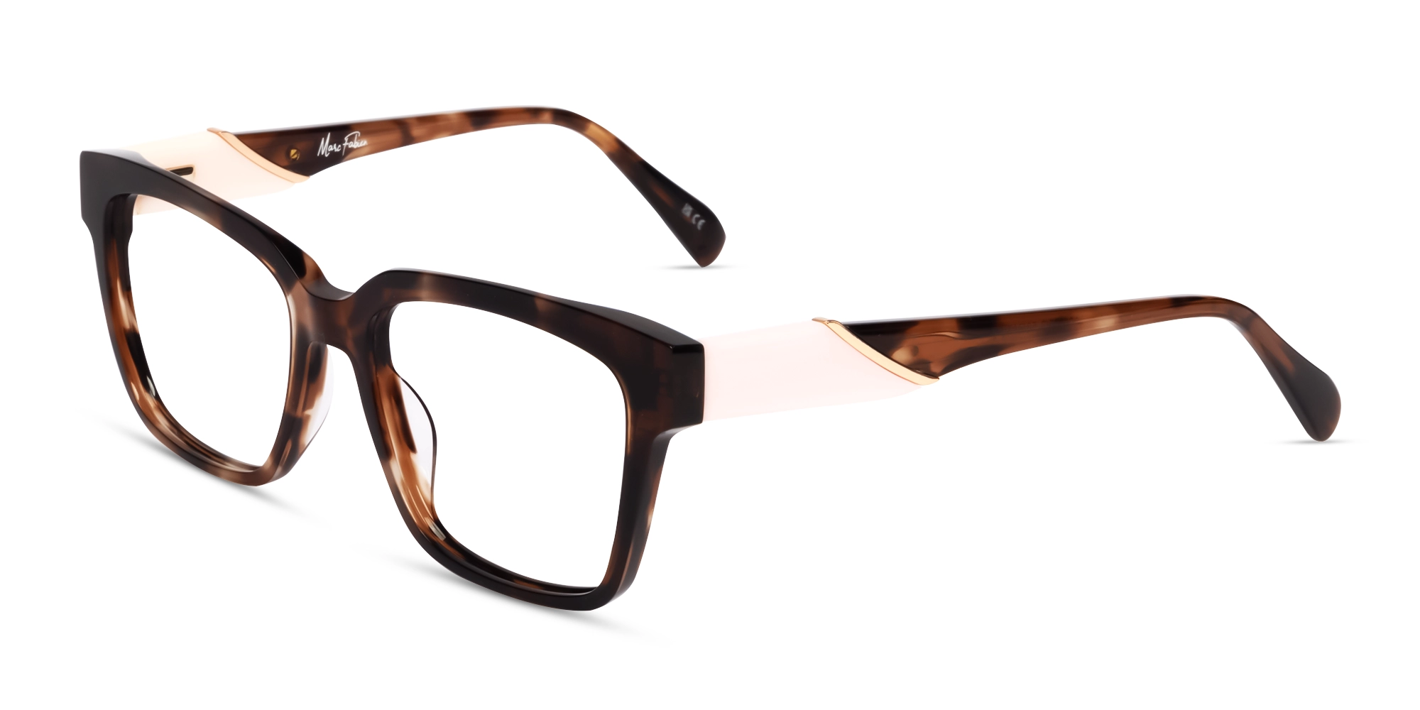 Brown Marble Square Acetate Full-Rim Glasses-3