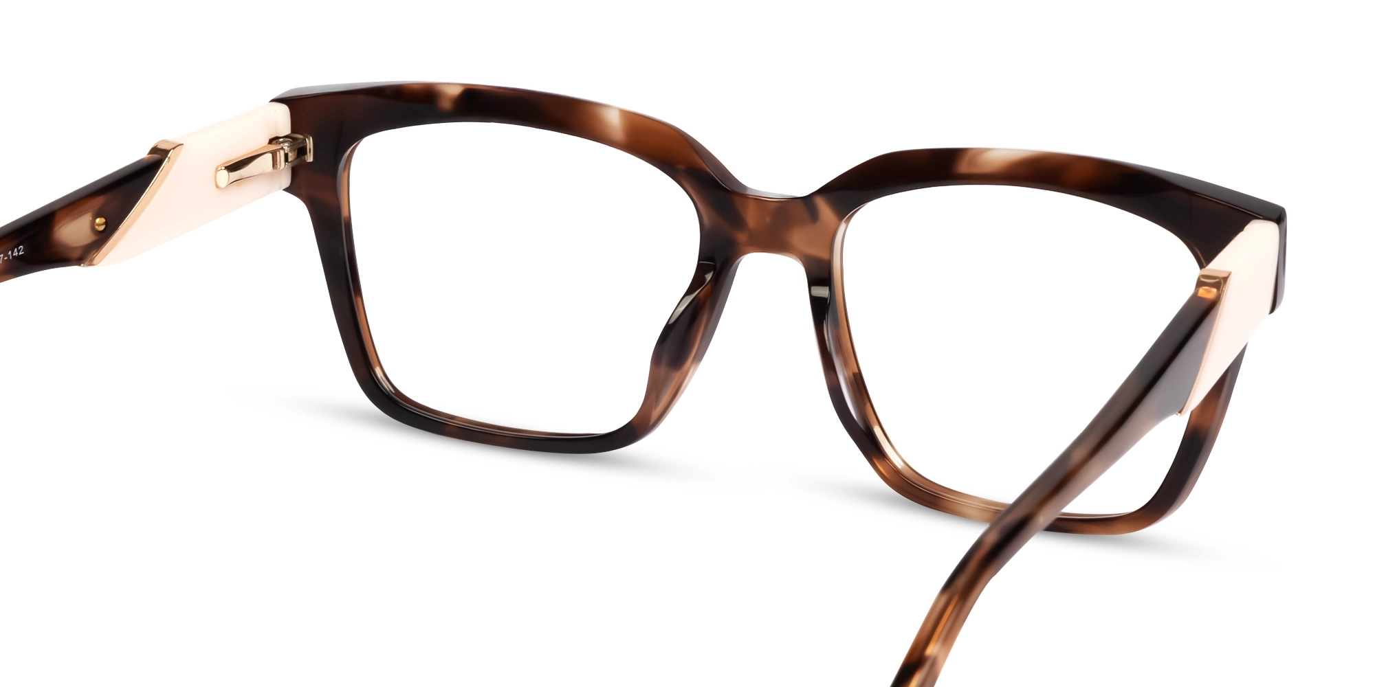 Brown Marble Square Acetate Full-Rim Glasses-5
