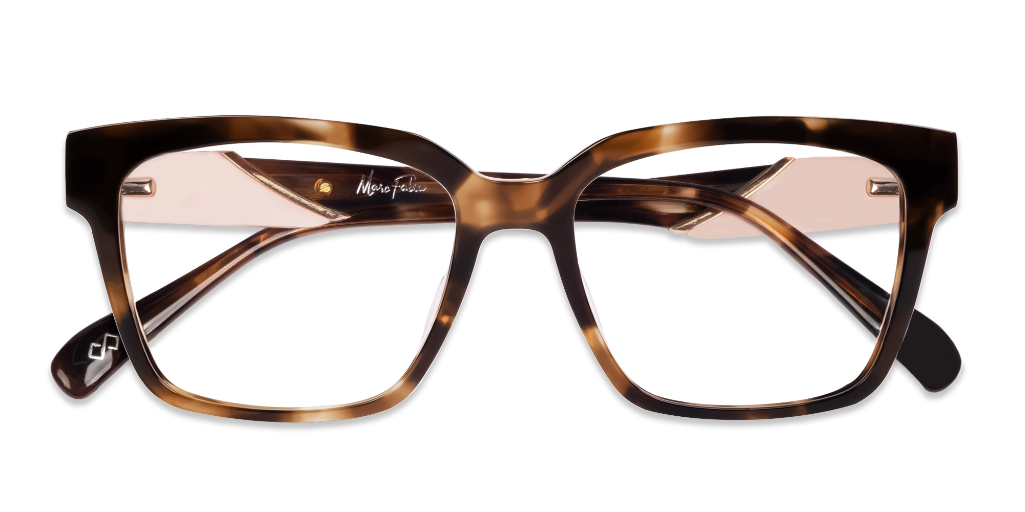 Brown Marble Square Acetate Full-Rim Glasses-6
