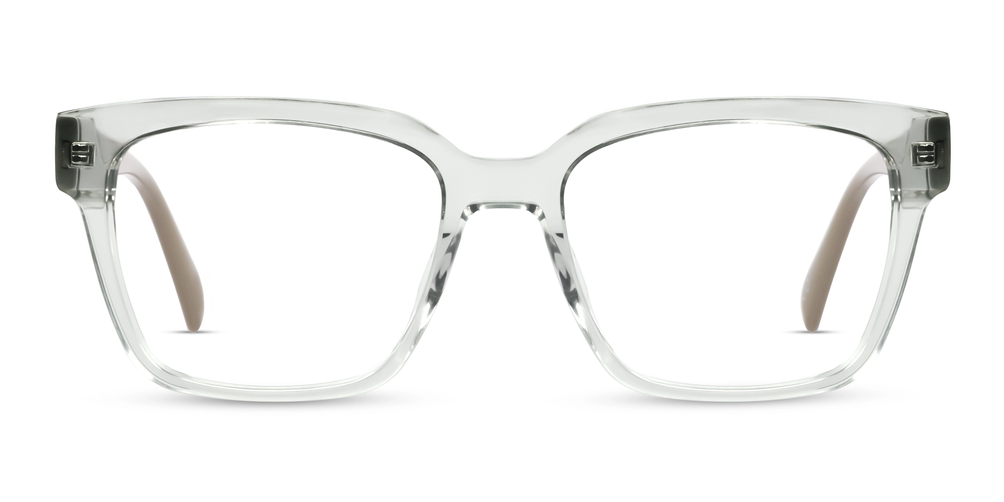 Crystal Clear Square Acetate Full-Rim Glasses-1