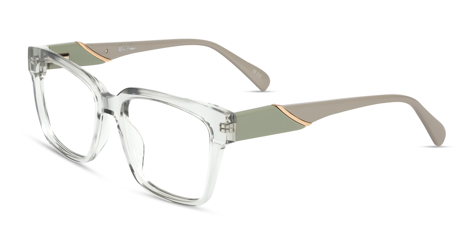 Crystal Clear Square Acetate Full-Rim Glasses-3
