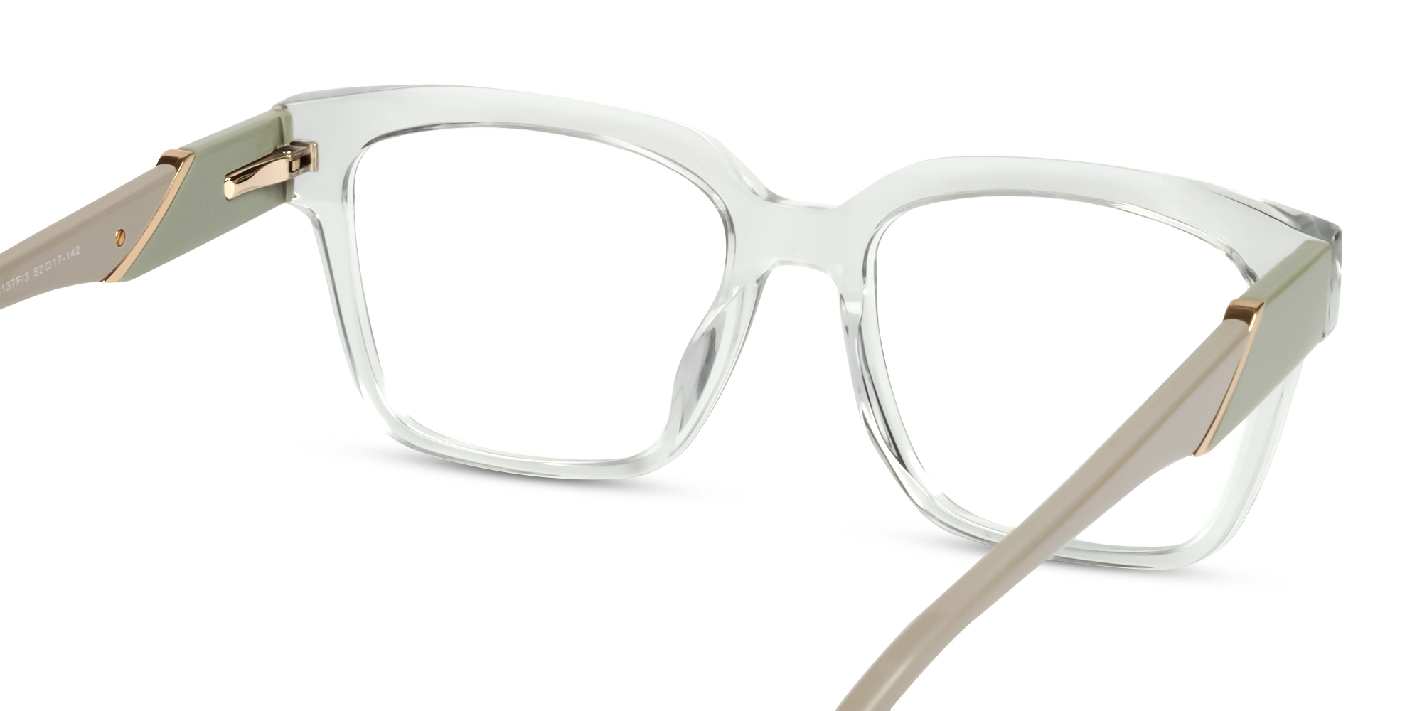 Crystal Clear Square Acetate Full-Rim Glasses-5