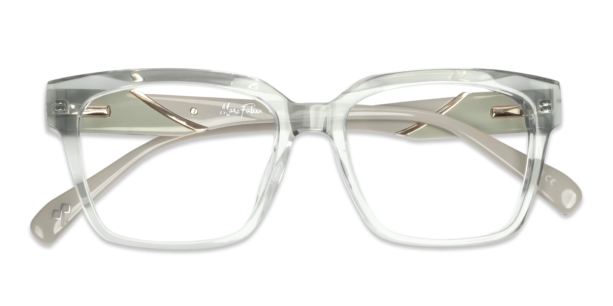 Crystal Clear Square Acetate Full-Rim Glasses-6
