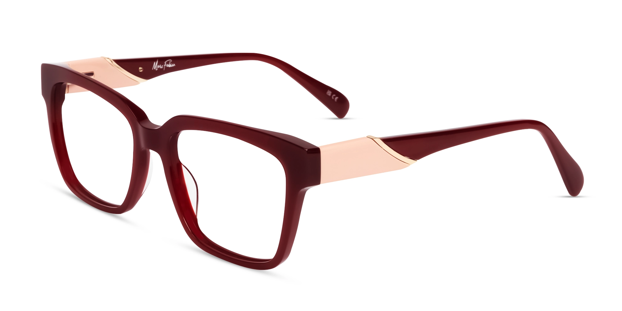 Dark Maroon Square Acetate Full-Rim Glasses-3