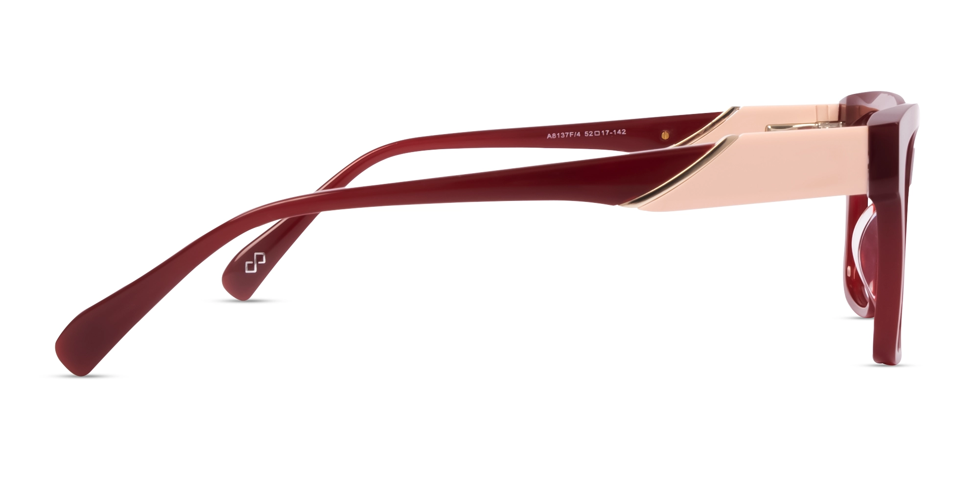 Dark Maroon Square Acetate Full-Rim Glasses-4
