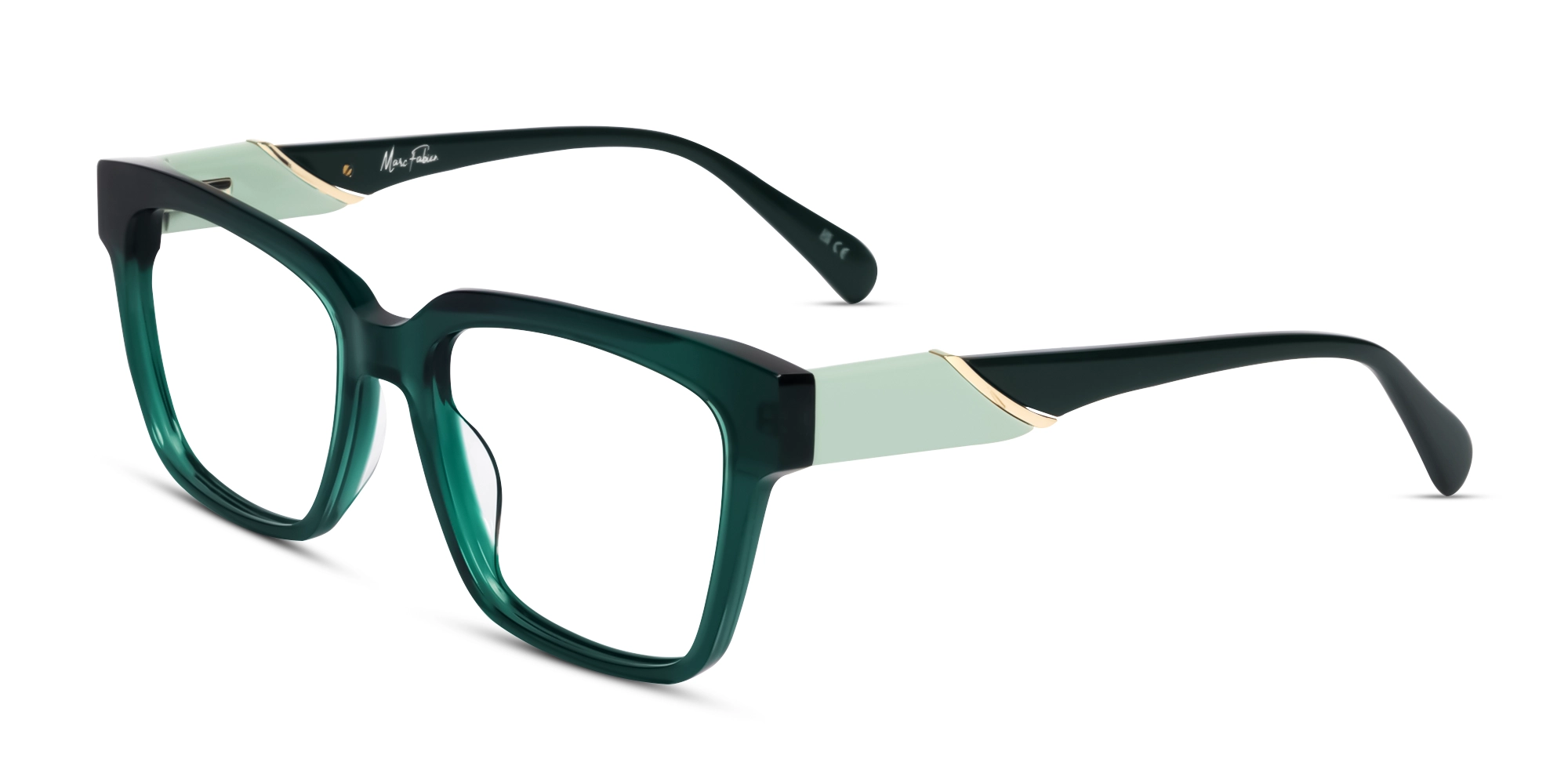 Crystal Teal Square Acetate Full-Rim Glasses-3