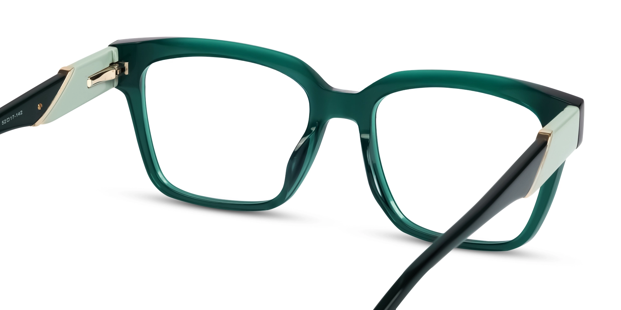 Crystal Teal Square Acetate Full-Rim Glasses-5