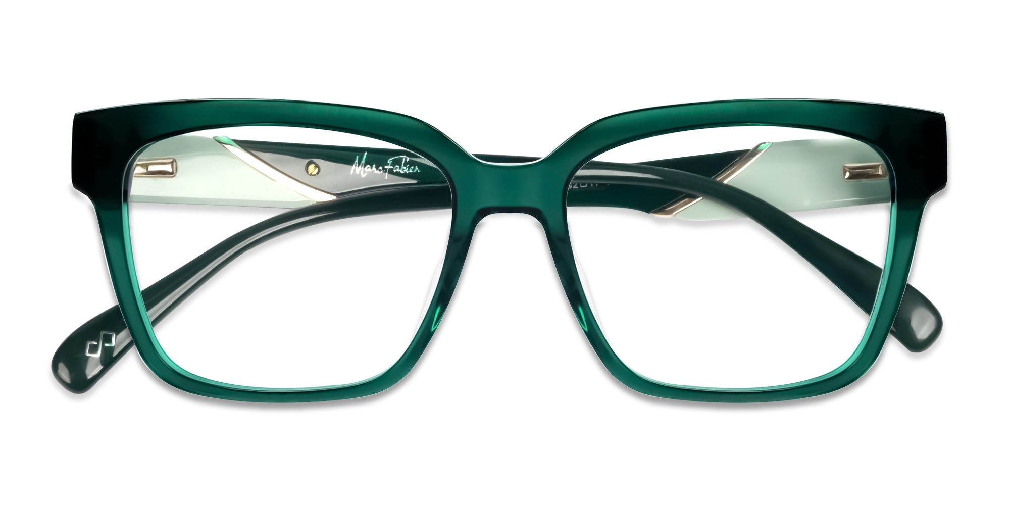 Crystal Teal Square Acetate Full-Rim Glasses-6