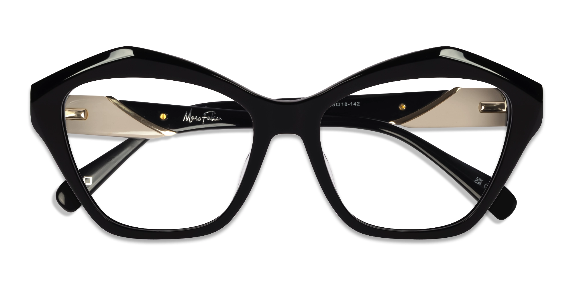Black Cat-eye Acetate Glasses For Women-5