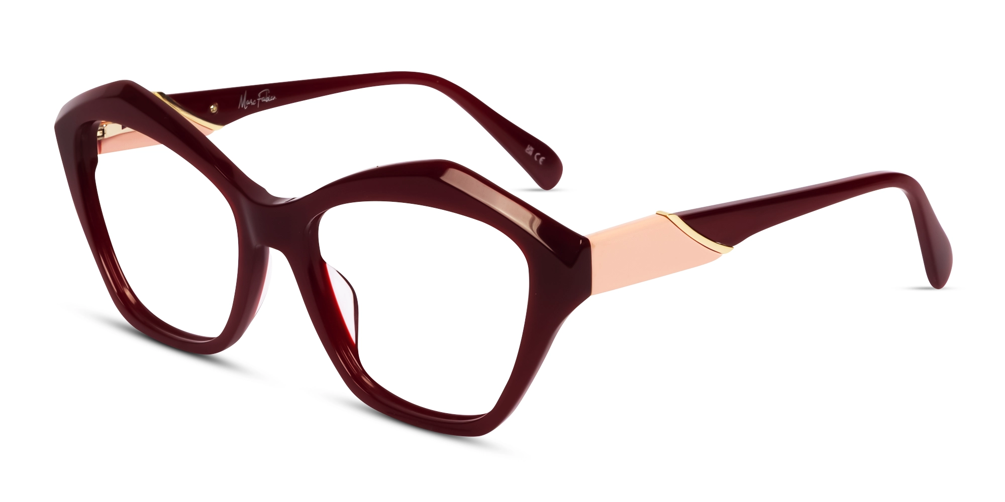Dark Maroon Cateye Glasses For Women-2