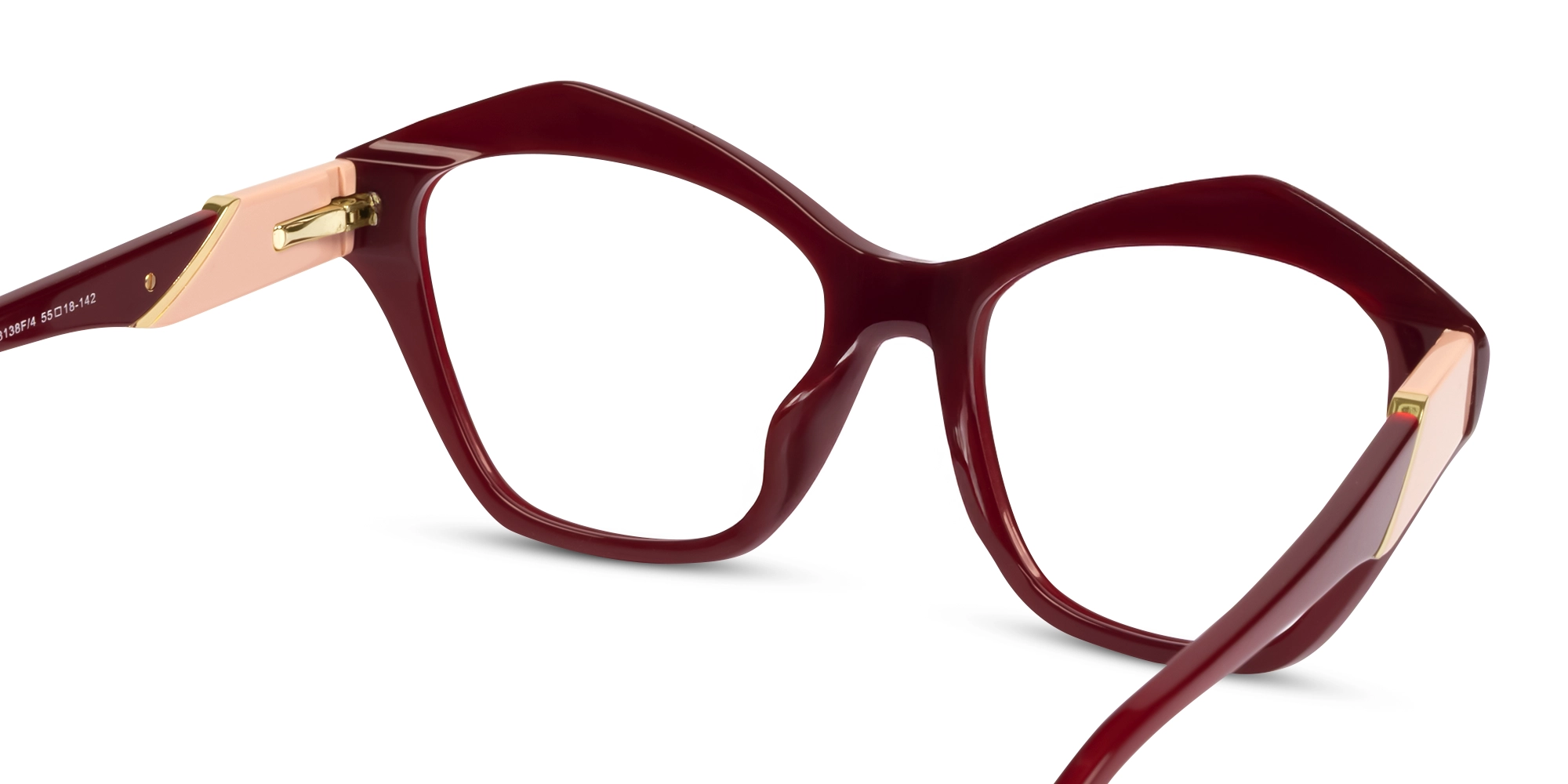 Dark Maroon Cateye Glasses For Women-4