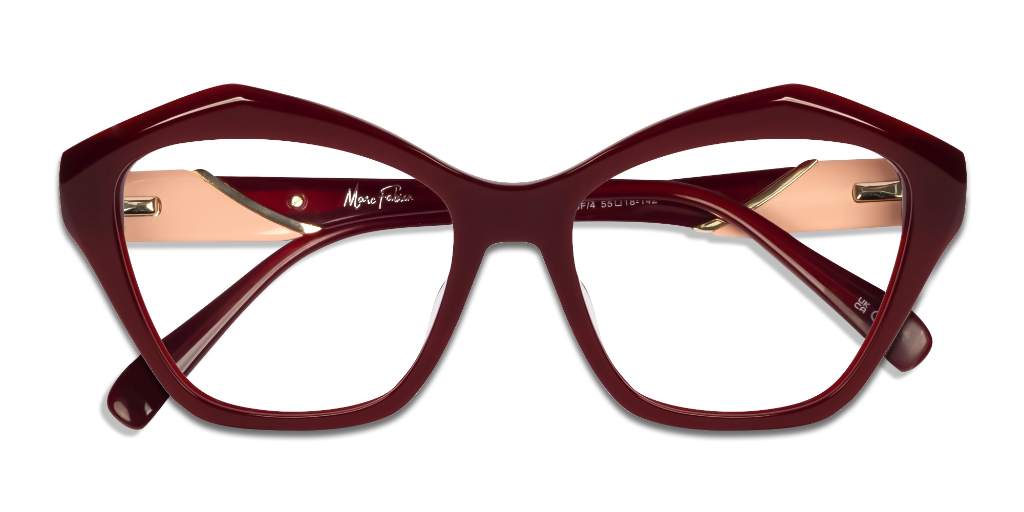 Dark Maroon Cateye Glasses For Women-5