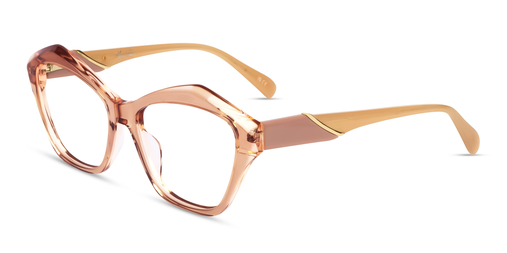 Crystal Peach Cat-eye Glasses For Women-2