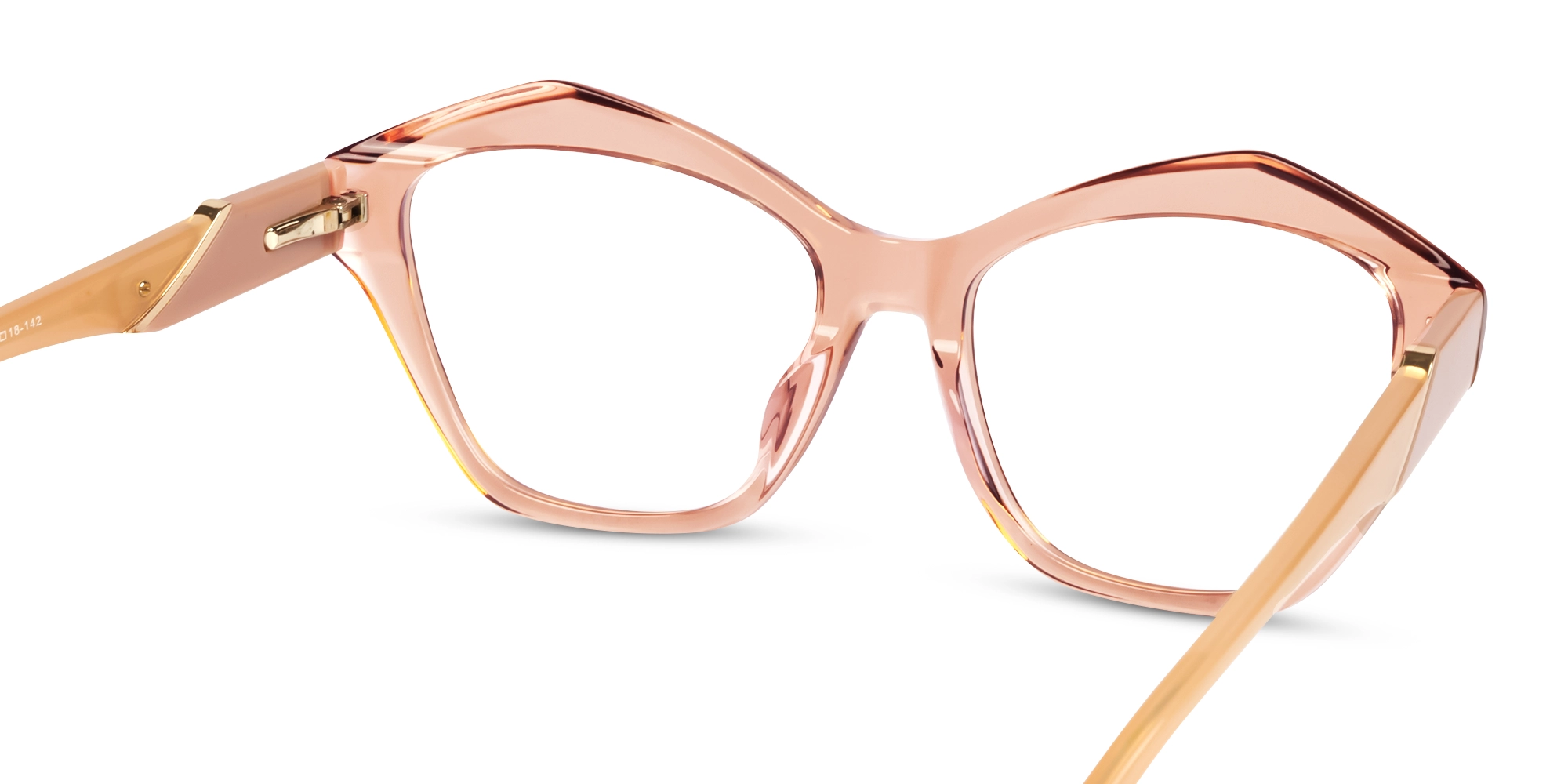 Crystal Peach Cat-eye Glasses For Women-4