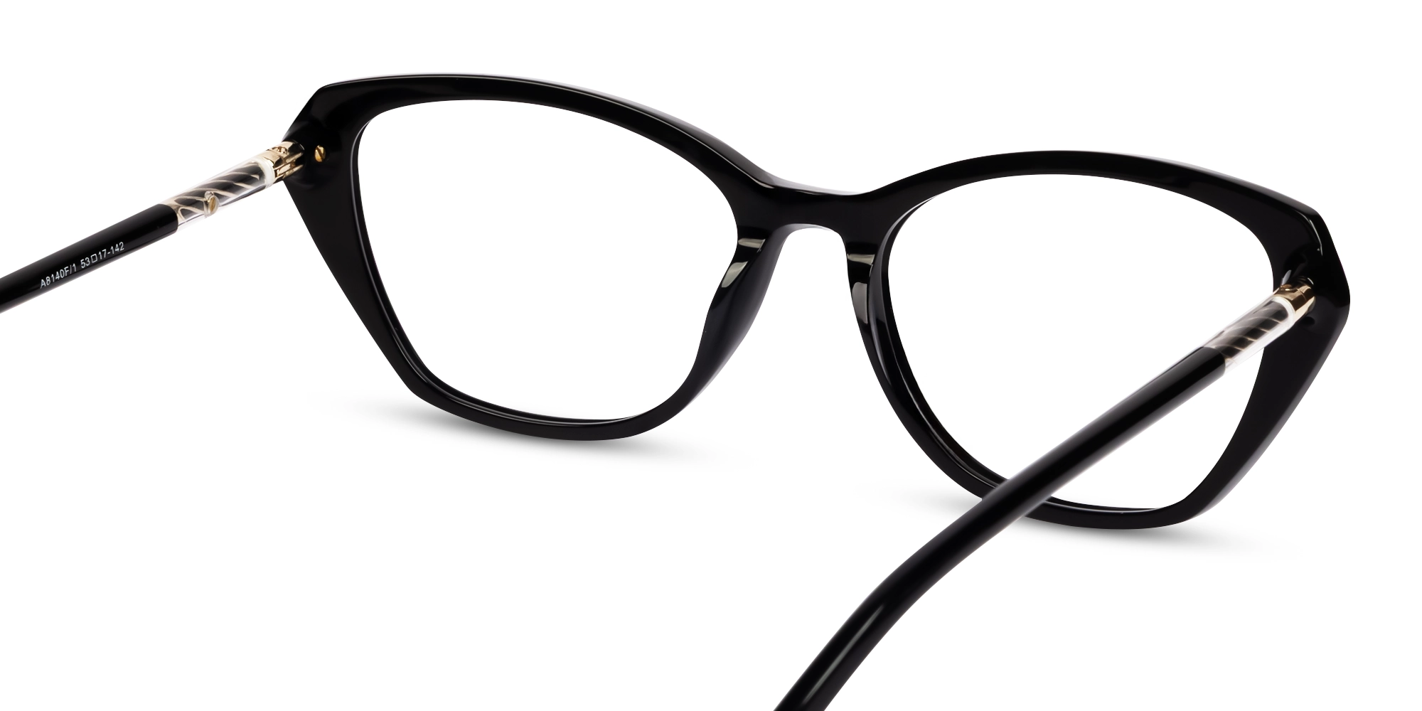 Black Acetate Full-Rim Glasses For Women-4