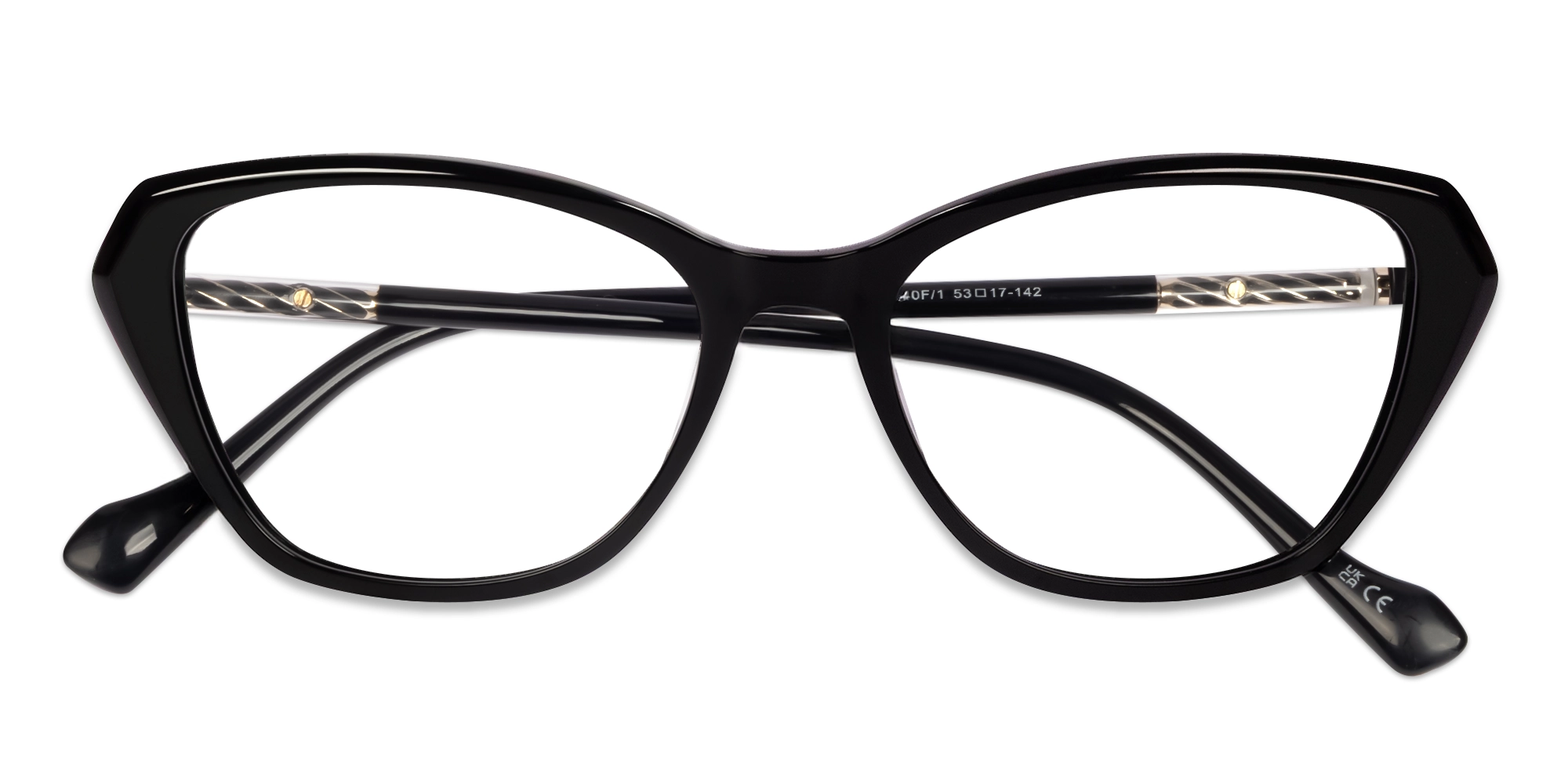 Black Acetate Full-Rim Glasses For Women-5