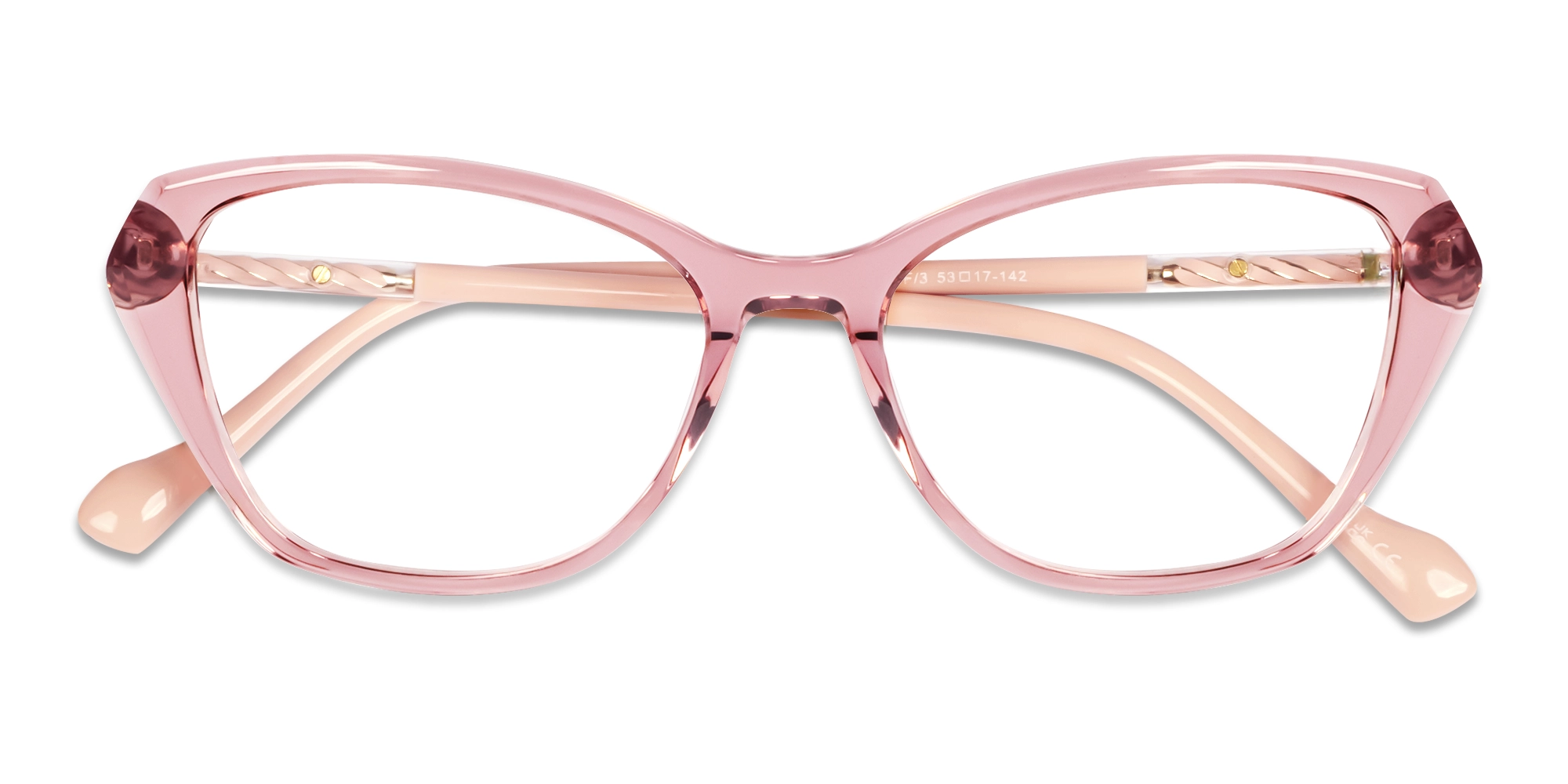 Crystal Pink Fullrim Cateye Glasses-5