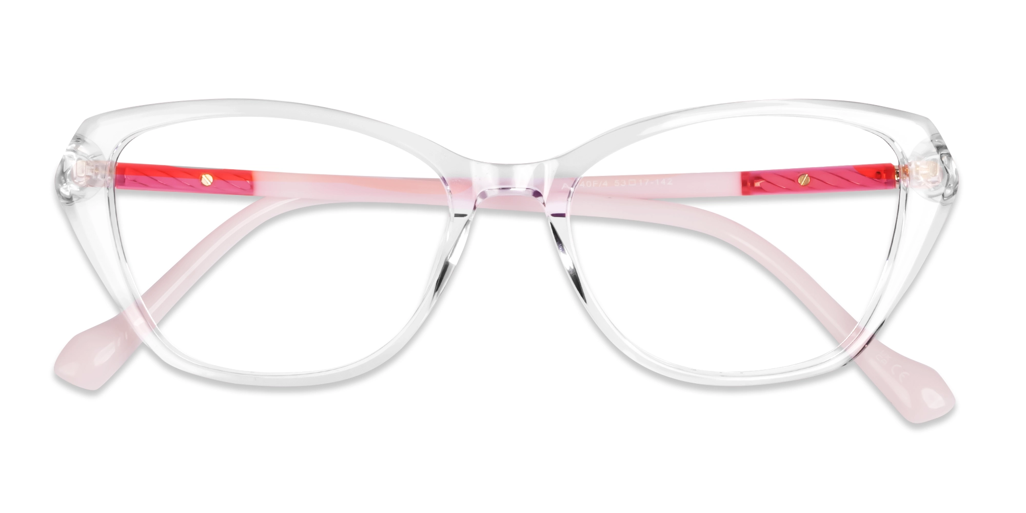 Crystal Clear Cat-eye Full-rim Glasses-5