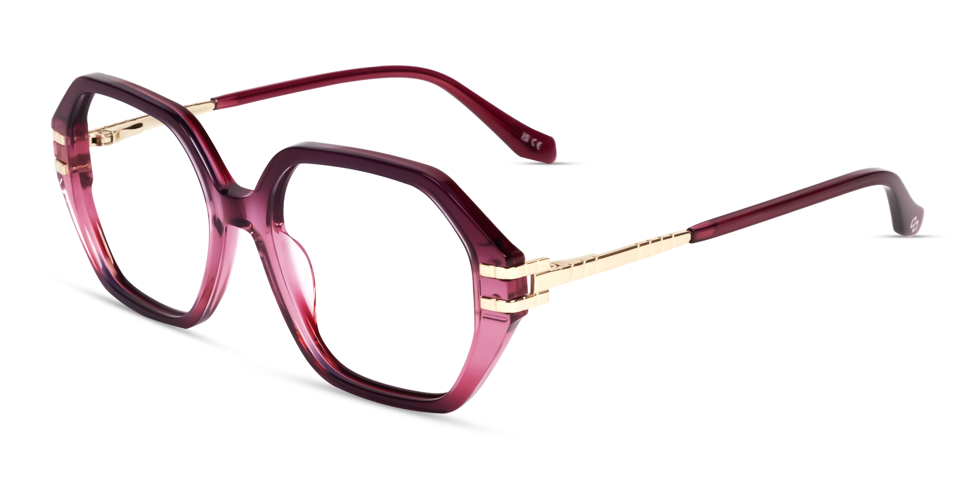 Crystal Dusky Plum Geometric Glasses-3 Crystal Dusky Plum Geometric Glasses-3