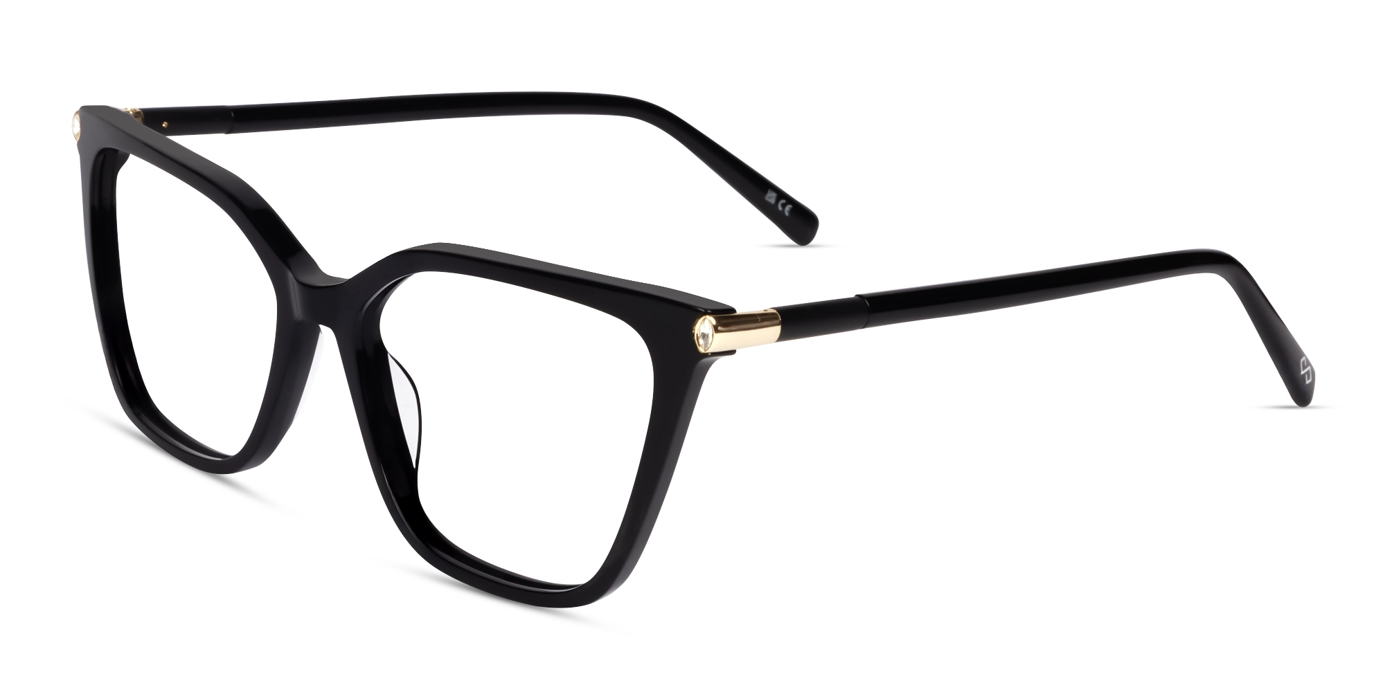 Black Cat-eye Spring Hinges Fullrim Glasses-2 Black Cat-eye Spring Hinges Fullrim Glasses-2