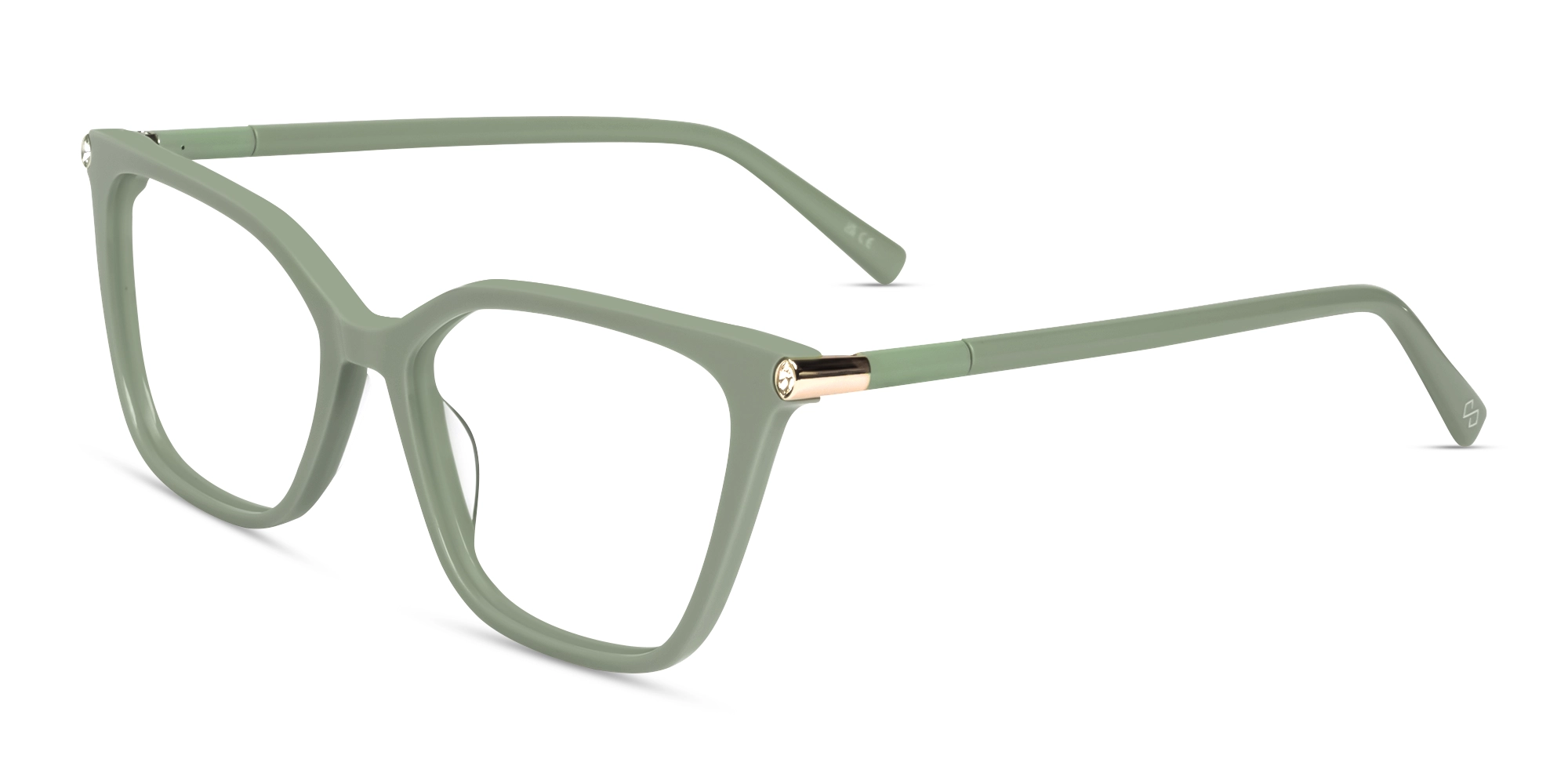 Acetate Mint Green Cateye Fullrim Glasses-2