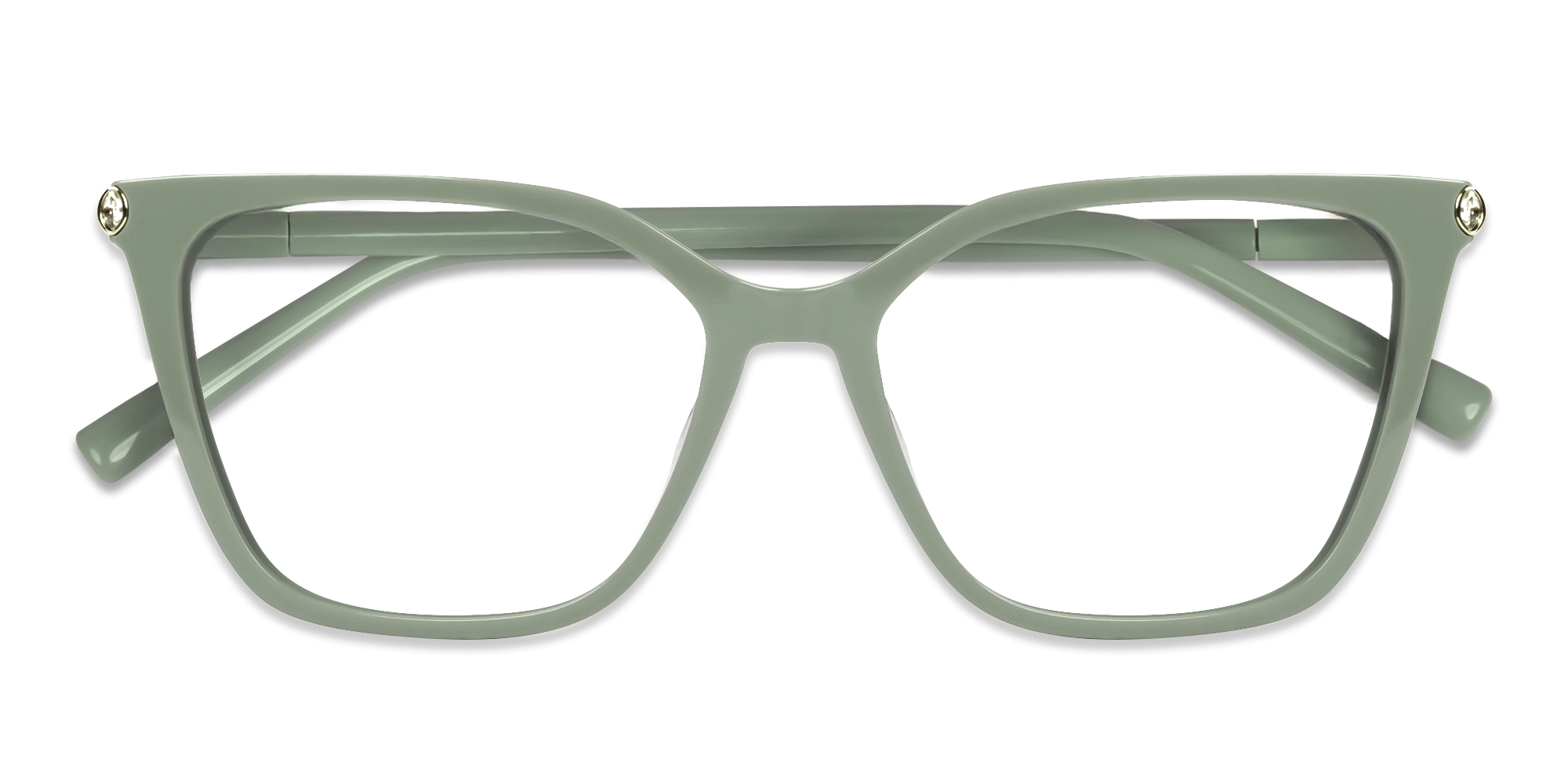 Acetate Mint Green Cateye Fullrim Glasses-5