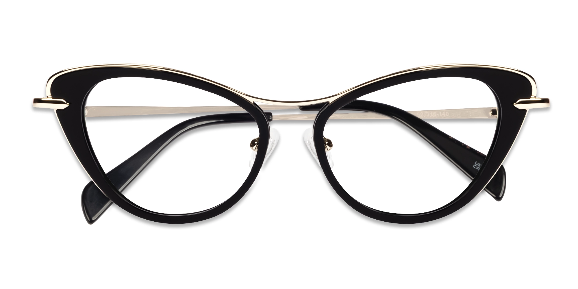 Black Cateye Mixed Material Glasses-6