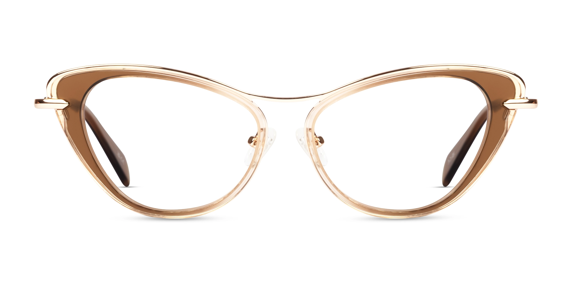 Crystal Brown Ombre Cateye Fullrim Glasses-1
