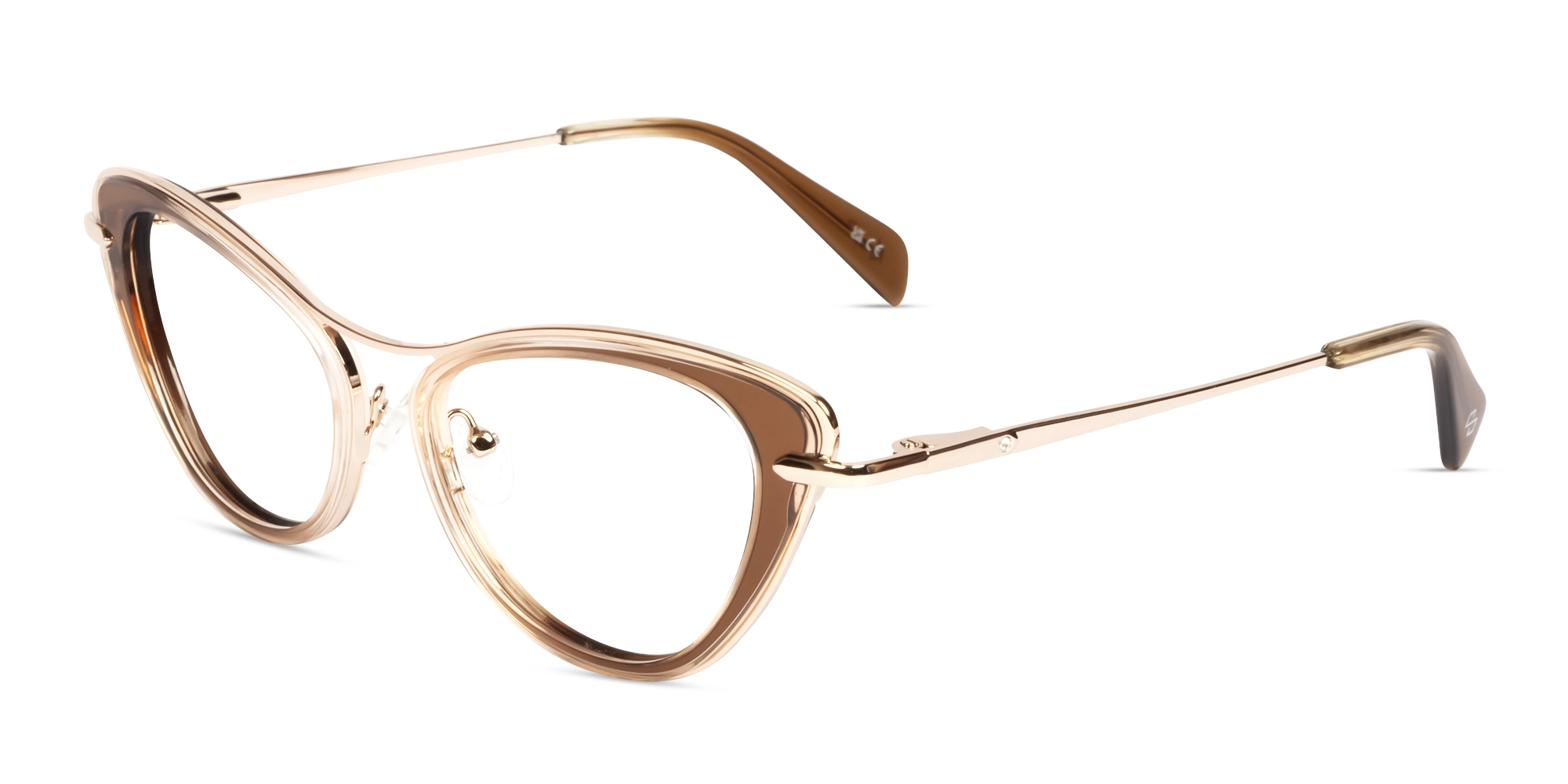 Crystal Brown Ombre Cateye Fullrim Glasses-3