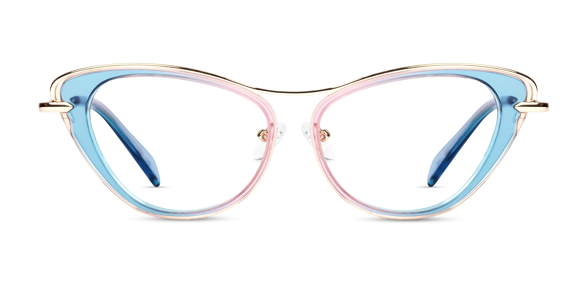 Crystal Powder Blue & Rose Cateye Glasses-1