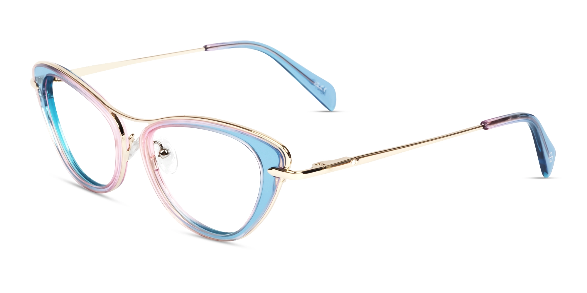 Crystal Powder Blue & Rose Cateye Glasses-3