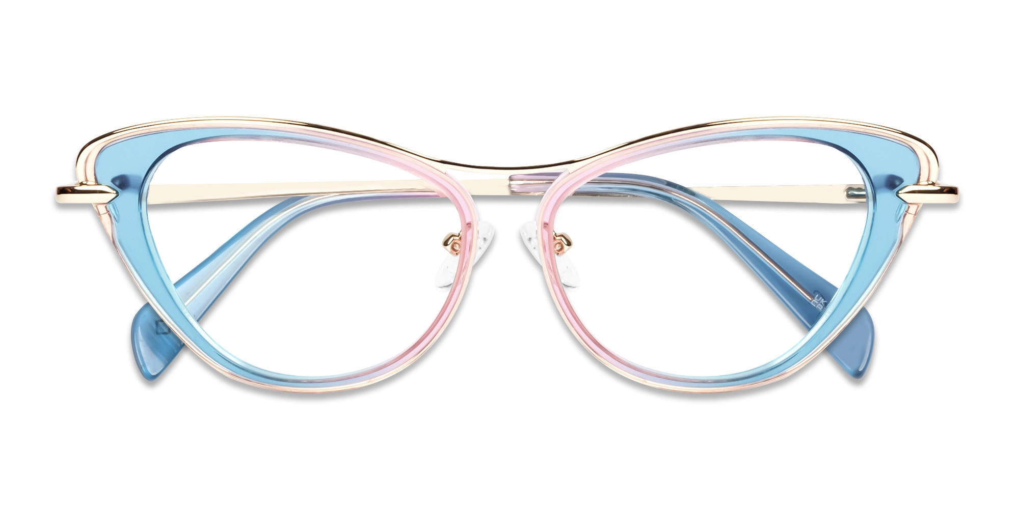 Crystal Powder Blue & Rose Cateye Glasses-6