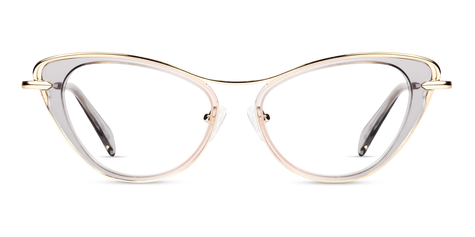 Crystal Dusty Rose Fullrim Cateye Glasses-1