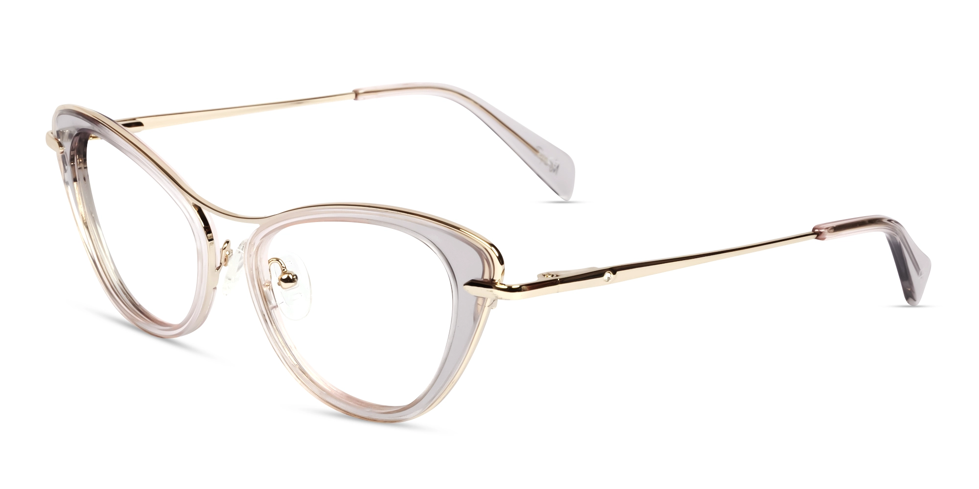 Crystal Dusty Rose Fullrim Cateye Glasses-3