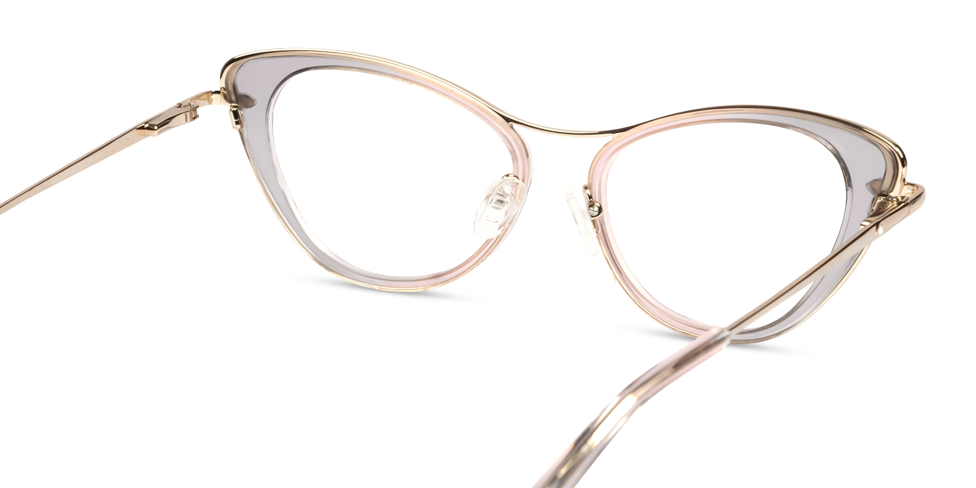 Crystal Dusty Rose Fullrim Cateye Glasses-5