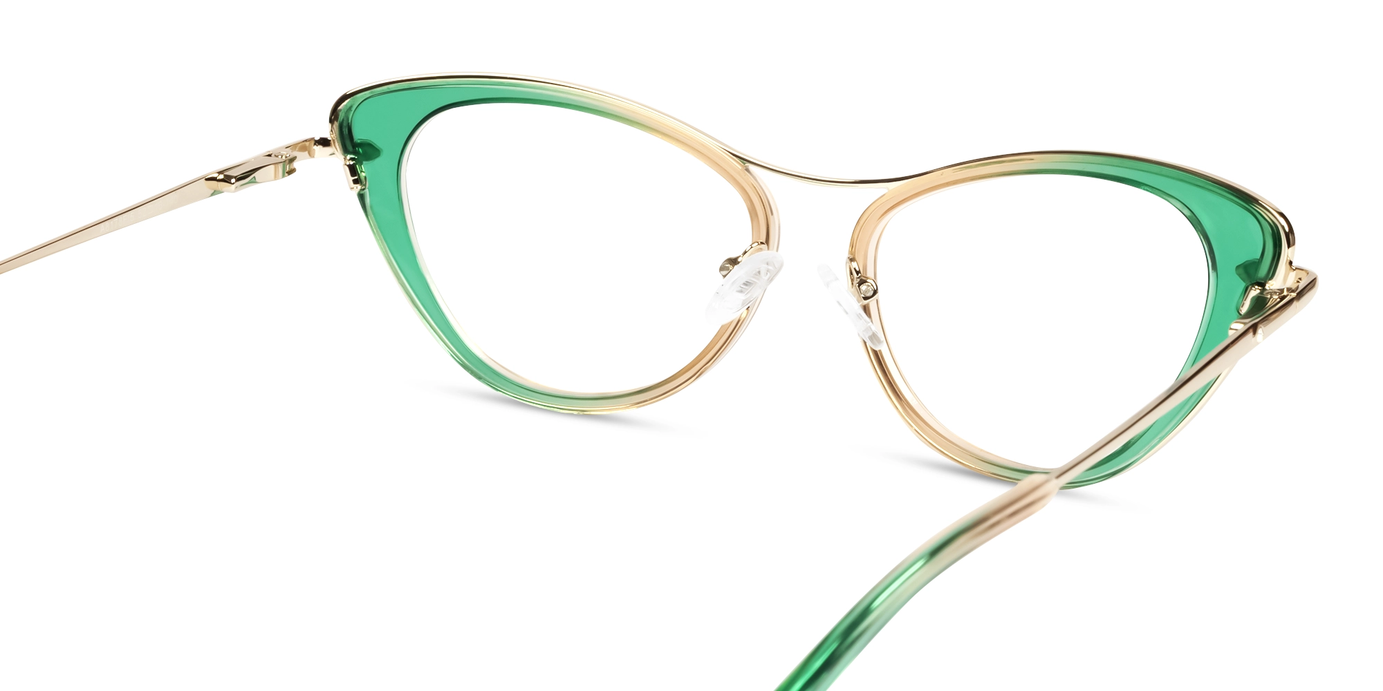 Crystal Green Ombre Fullrim Cateye Glasses-5