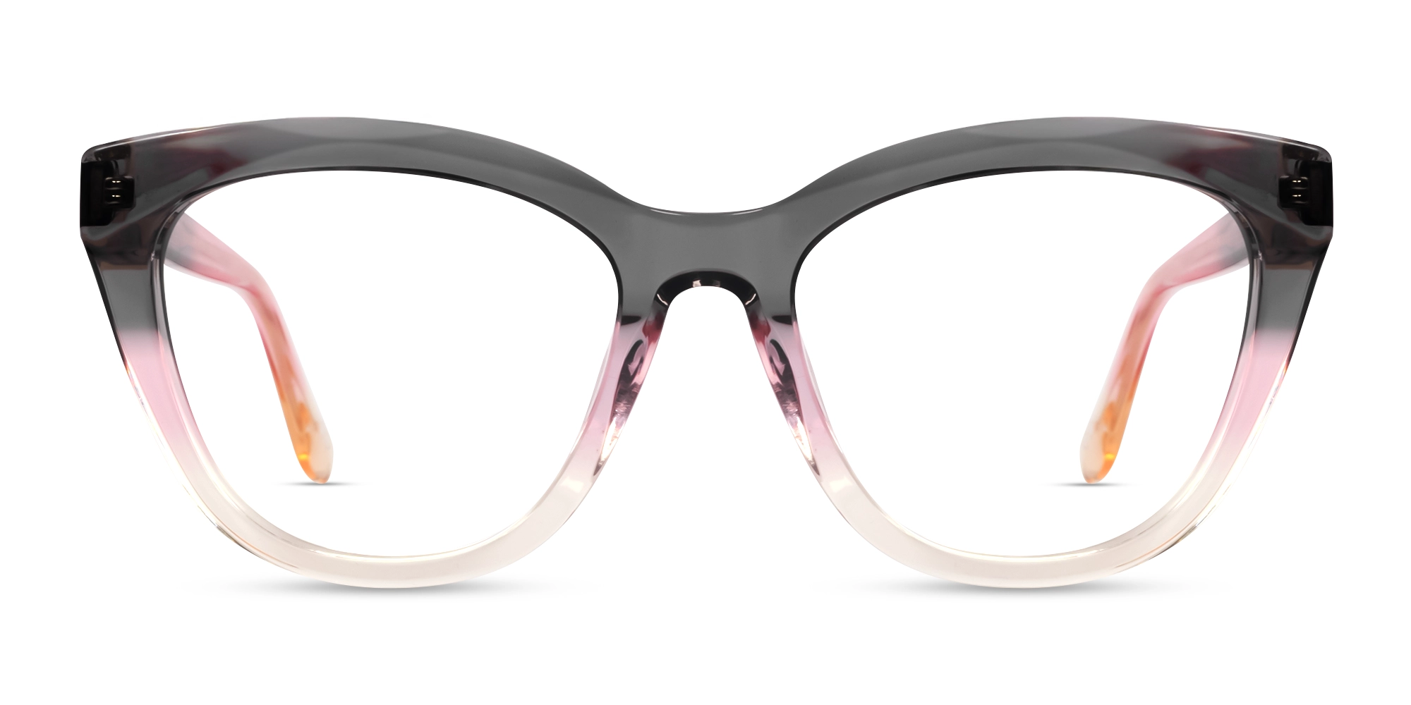 Crystal Grey & Pink Ombre Cat-eye Glasses-1